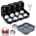 Large Sphere Ice Cube Molds – 4/8 Grid Round Ice Ball Maker for Whiskey | Leak-Proof, Easy-Fill & Release Ice Tray