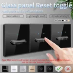 Glass Panel Light Switch - Retro Toggle LED EU/UK Socket with USB